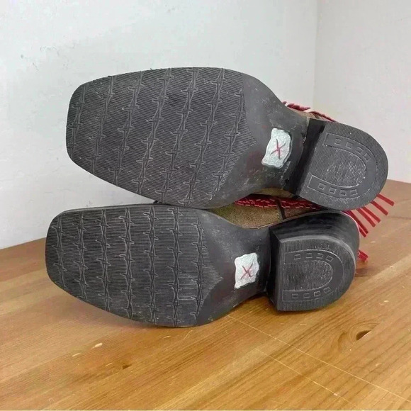 Twisted X Ruff Stock VFW Fringe American Flag Cowboy Boot 6.5 B - Picture 8 of 11